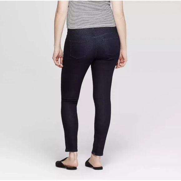 Isabel Maternity Crossover Panel Dark Wash Jeggings - Picture 3 of 10